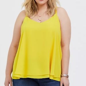 LEMON YELLOW DOUBLE LAYER SWING CAMI